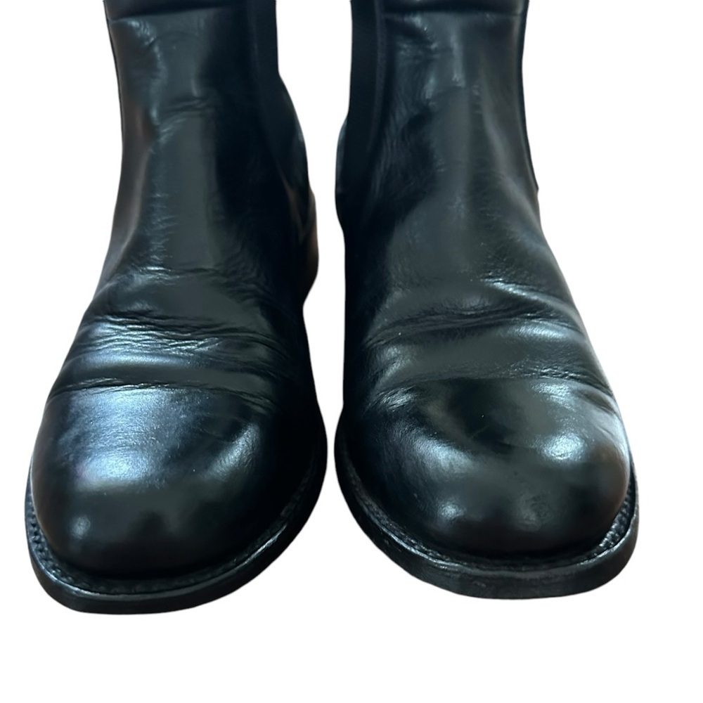 Frye Side Stretch Black Leather Knee High Riding Boots Size 6 - Picture 6 of 14